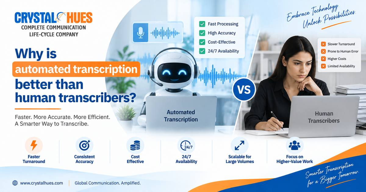 Why is automated transcription better than human transcribers?